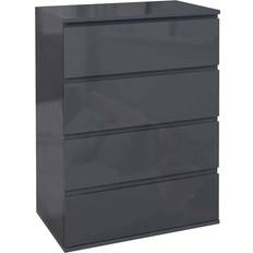 Homcom High Gloss Grey Chest of Drawer 55x80cm