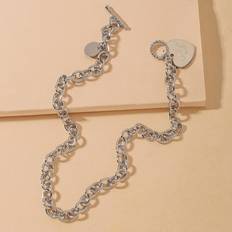 Dam - Plast Halsband Shein Heart Necklace