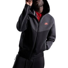 Mens nike tech fleece in grey and black Nike Tech Fleece Hoodie - Black/Dark Grey