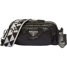 Prada Nappa Antique Leather Multi Pocket Shoulder Bag - Black