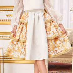 Guld Kjolar Barnkläder Shein Tween Girls' Loose & Cute Patchwork Fabric A-Line Skirt