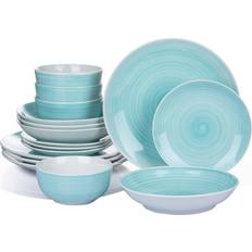 Dishwasher Safe Dinner Sets Waterside Aqua Splash Spin Wash Dinner Set 16pcs