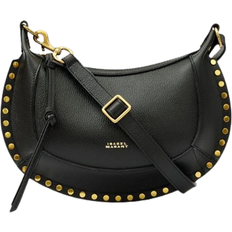 Isabel Marant Oskan Moon Grained Leather Shoulder Bag - Black