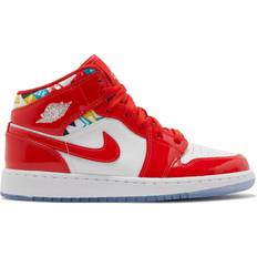 Autumn Trainers NIKE Air Jordan 1 Mid SE GS - Chile Red/White/Pollen