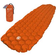 ECOTEK Outdoors Hybern8 Ultralight Inflatable Sleeping Pad with Contoured FlexCell Honeycomb Design Easy to Inflate, Comfortable, Lightweight, Durable, and Hammock Approved [Fire Orange]