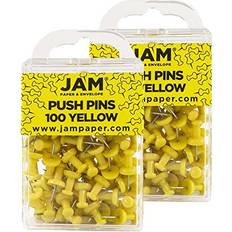 Yellow Paper Clips & Magnets Jam Paper Colorful Push Pins