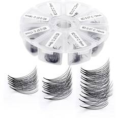 Wendy Lashes Premade Fans Eyelash Extension 500 Fans Handmade Loose Volume Mutiple Options 8D/9D/10D/12D Pre-made Fans 0.07mm Thickness C/D Curl 9-16mm/13-20mm Mixed Length Volume Eyelash Extensions 500PCS-12D-0.07-D, 13-20mm mixed tray
