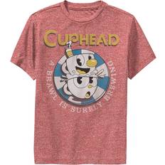 Cuphead Cuphead Kid's Poker Chip T-Shirt, Red Heather