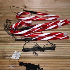 Samuel Alexander 4 Pack Outdoor Red Christmas Candy Cane Path Lights