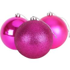 Interior Details Shatchi 15cm/3Pcs Christmas Baubles Shatterproof Pink,Tree Decorations