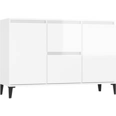vidaXL Engineered Wood White High Gloss Skænk 104x70cm