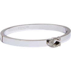 Coach bangle Coach Pave Signature Hinged Bangle - Silver/Transparent