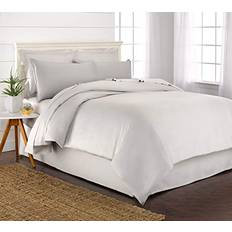 300.0 TC Duvet Covers Pure Bamboo King 3 Piece Set 2 Pillowcases Duvet Cover White