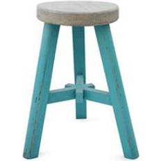 Turquoise Seating Stools Primitive Collections Natural 17-in Seating Stool