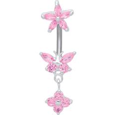 Piercings Jewelco London Stainless Steel Buttefly Starfish Daisy Flower Belly Bar Piercing GBB55