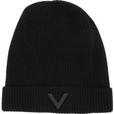 Ropa Valentino Garavani Black V Appliqué Beanie NERO UNI