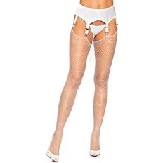 Leg Avenue Rhinestone Fishnet Stockings One White