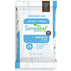 Wipes Wet Wipes Simpleaf Brands Flushable Wipes, 25 Count, Unscented 4 Pack 25-pack