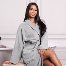 Brentfords Towel Bath Robe Dressing Gown Cotton Silver Grey