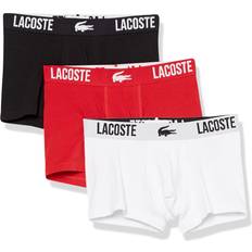 Lacoste Underwear Lacoste Men's 3-Pack Regular Fit Boxers, Black/RED-White