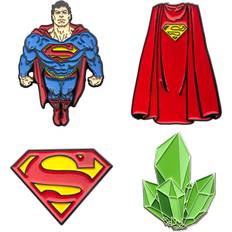 Men Brooches DC Comics Unisex Adult Superman Enamel Lapel Pin Set 4 Piece Blue/Red/Green, One