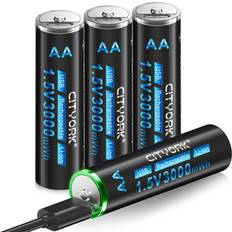 Aa batterier rechargeable Rechargeable Usb Batteries AA 3000mWh 4-pack