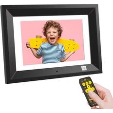 Digital Photo Frames kolitt 10.1 Inch Wood Digital Picture Frame with Remote Control, Screen HD