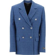 Versace Abbigliamento esterno Versace Blue Cotton Blazer 42