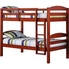 Beige Bunk Beds Walker Edison Solid Wood Bunk Bed