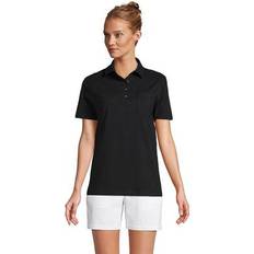 Lands' End Polo Shirts Lands' End Women's Short Sleeve Super-T Polo, Medium, Black