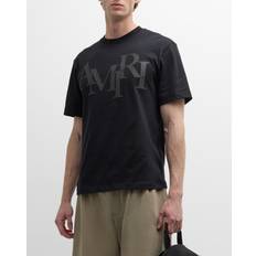 Amiri T-shirts Amiri Black Staggered T-Shirt