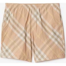 Beige Costumi da Bagno Burberry Swim Check Swim Shorts Men Beige