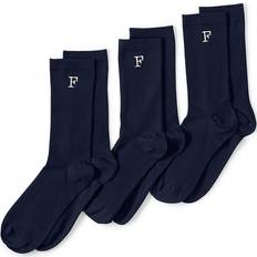 Lands' End Women Socks Lands' End Women's Seamless Toe Solid Crew Socks 3-Pack, Small-Medium, Blue