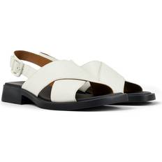 Camper Sko Camper UltraSoft Flade Leather Sandals - White