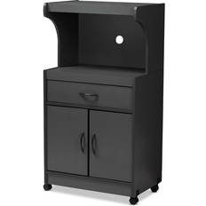 Casters Storage Cabinets Baxton Studio Tannis Dark Grey Storage Cabinet 24x45.2"