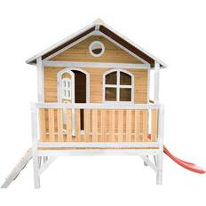 Axi Stef Playhouse Brown White with Red Slide