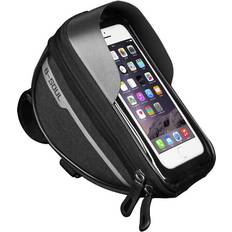 Bike Phone Bag Frame Bag, Waterproof Bike Phone Holder MTB Frame Bag Handlebar Pouch Touch Screen for Smartphone Under Black