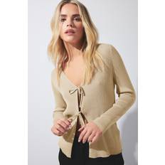 Brown Cardigans PixieGirl Petite Tie Front Cardigan Light Beige 10-12