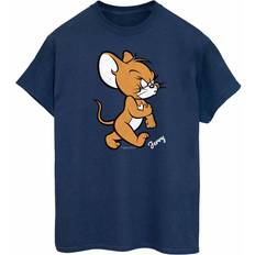 Boyfriend Tops Tom And Jerry Mouse Cotton Boyfriend T-Shirt Navy