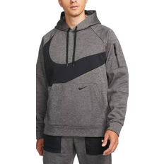 Nike Men's Therma-FIT Pullover Fitness Hoodie - Charcoal Heather/Dark Smoke Grey/Black