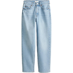 H&M Slim Straight High Ankle Jeans - Light Denim Blue