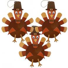 3pcs Thanksgiving Diy Crafting Accessories Materials Set Handmade Turkey Hanging Decorations Kids Educational Toys