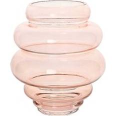 Pink Vases Hestia Pink Coloured Glass Round Tapered Vase 20cm