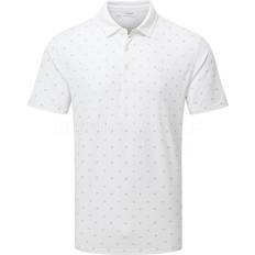 Calvin Klein White Polo Shirts Calvin Klein Treble Strike Print Golf Polo Shirt White