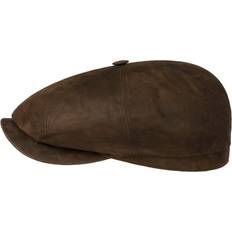 Stetson Men's Nubuck Leather Hatteras Cap Brown 58CM