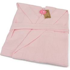 A&R Towels Waffle Hooded Bathrobe Light Pink