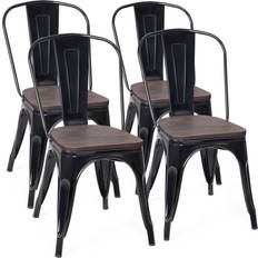 Costway HW56132BK Black Kitchen Chair 33.5" 4pcs
