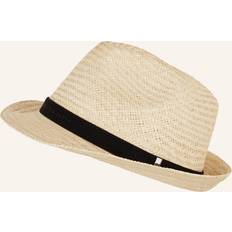 Ted Baker Headgear Ted Baker Mens Natural Panns Webbing-trim Straw Trilby hat