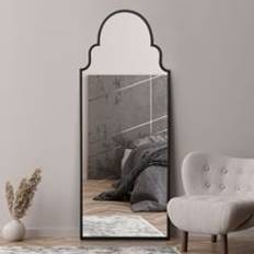 MirrorOutlet Arcus Crown Metal Arch Leaner Wall Mirror