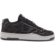 Diesel S-Ukiyo V2 Low Sneaker low-top in denim sfrangiato Sneakers Uomo Nero